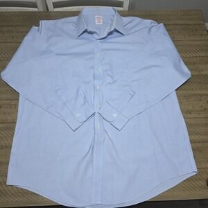Brooks Brothers Madison Fit 18-36 Non-Iron Supima Cotton Blue Dress Shirt READ